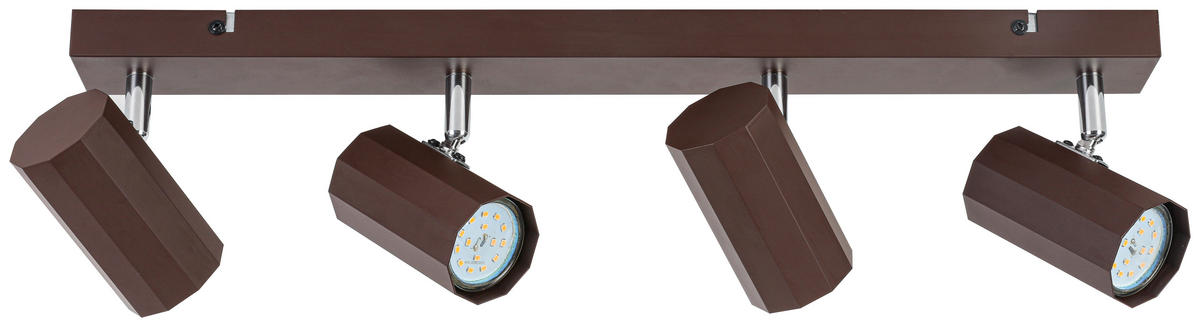 DECKENLEUCHTE 57/14,5/10,5 cm   - Chromfarben/Mokka, Trend, Kunststoff/Metall (57/14,5/10,5cm) - Novel