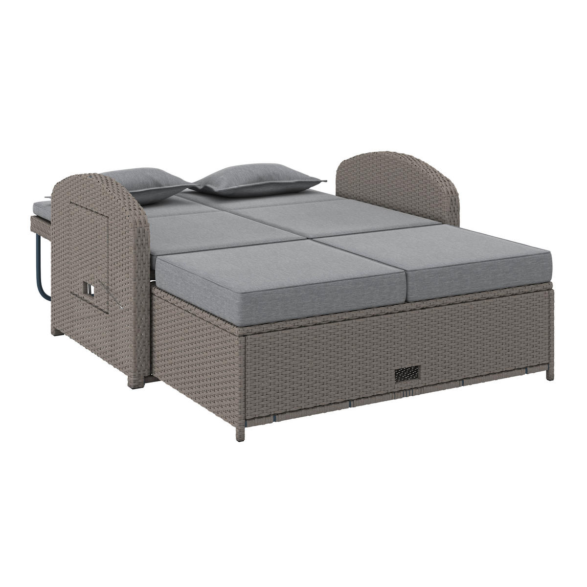 LOUNGESOFA 126/110/95/30,5/82/64 cm Stahl  - Grau, MODERN, Kunststoff/Textil (126/110/95/30,5/82/64cm) - Ambia Garden