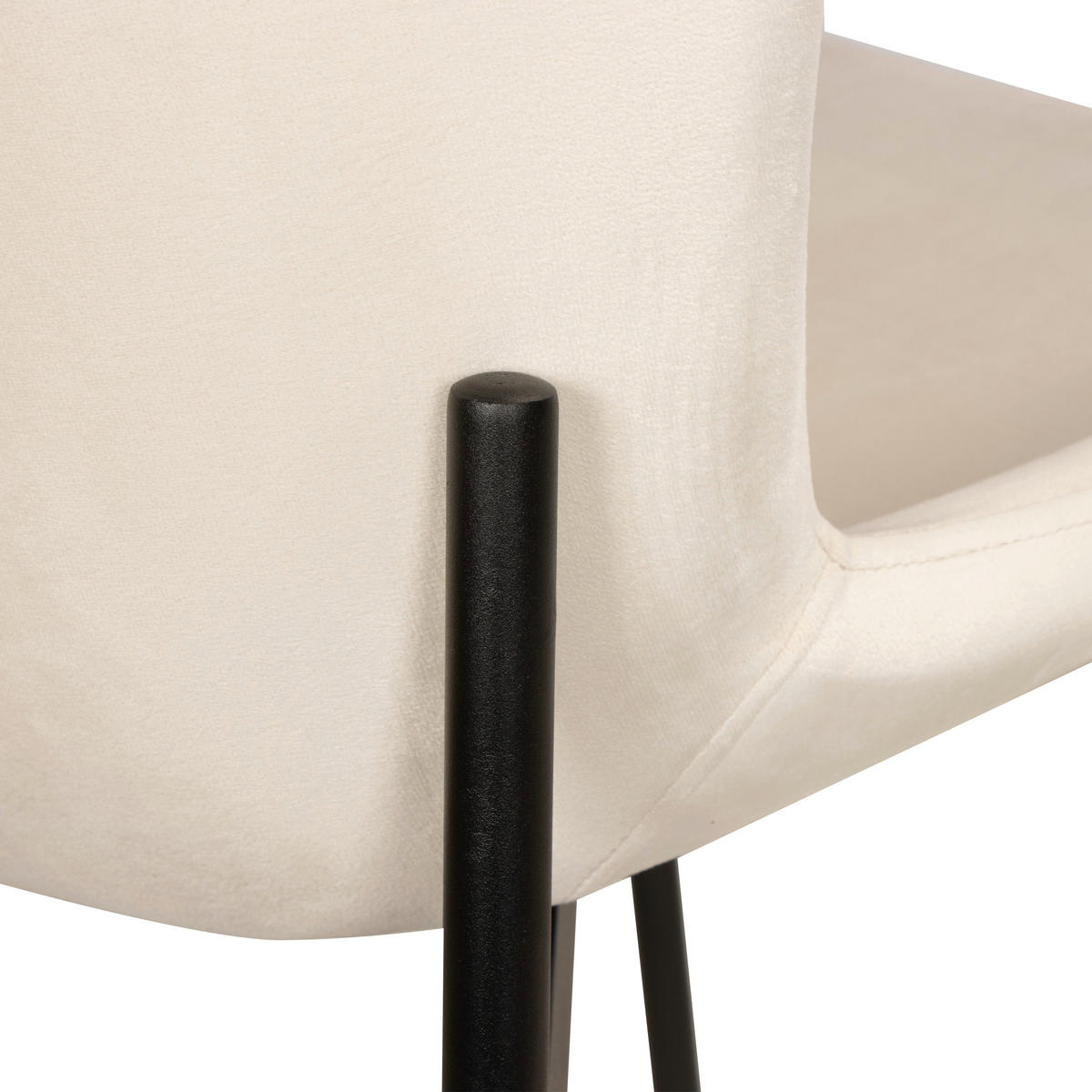 STUHL   Samt  Schwarz, Beige  - Beige/Schwarz, MODERN, Textil/Metall (52/79/49cm) - Livetastic