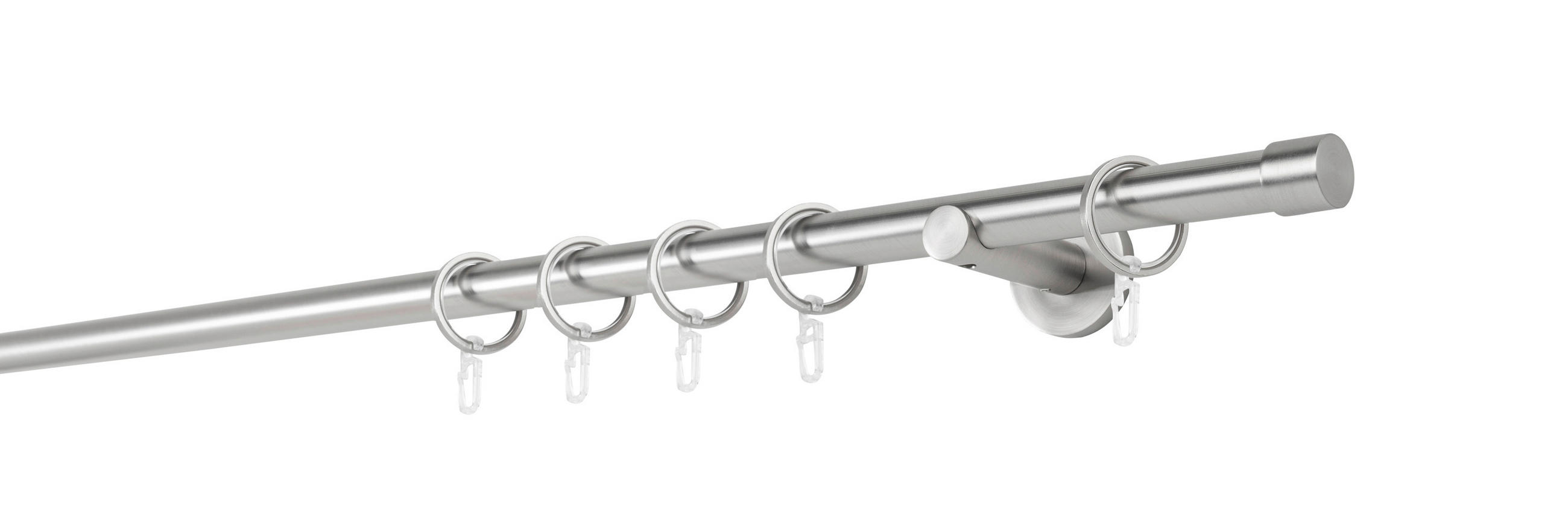 VORHANGSTANGENSET  350 cm  - Edelstahlfarben, Basics, Metall (350cm)