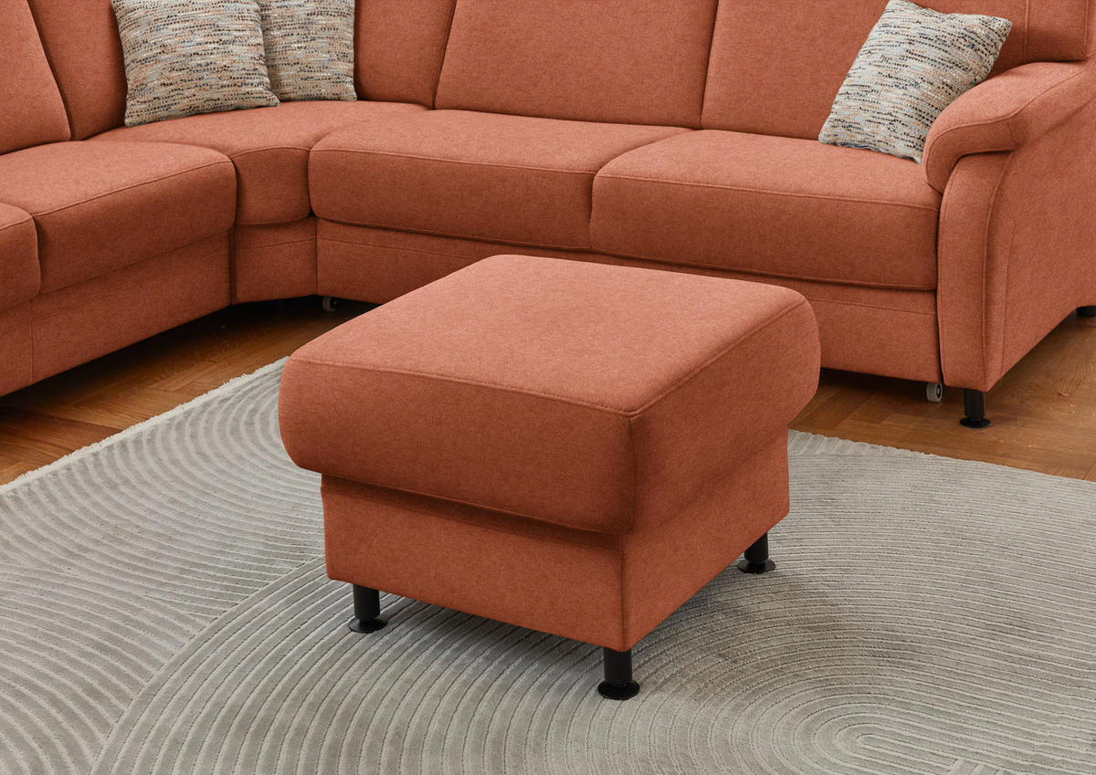 ECKSOFA  in Flachgewebe Rostfarben  287/269 cm  - Rostfarben/Schwarz, KONVENTIONELL, Textil/Metall (287/269cm) - Beldomo System