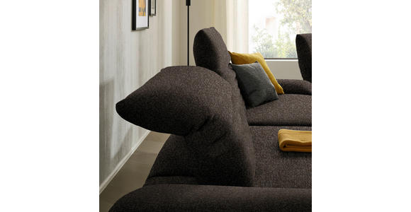 ECKSOFA  in Bouclé Dunkelbraun  170-195/280 cm  - Dunkelbraun/Schwarz, Design, Textil/Metall (170-195/280cm) - Dieter Knoll