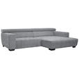 ECKSOFA  in Webstoff Grau  279/182 cm  - Schwarz/Grau, KONVENTIONELL, Textil/Metall (279/182cm) - Hom`in