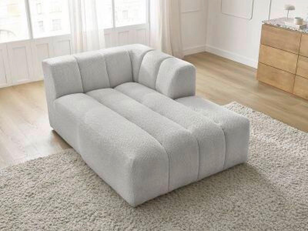 SOFAELEMENT ANNECY Bouclé Hellgrau  - Hellgrau/Schwarz, MODERN, Kunststoff/Textil (120/72/170cm)