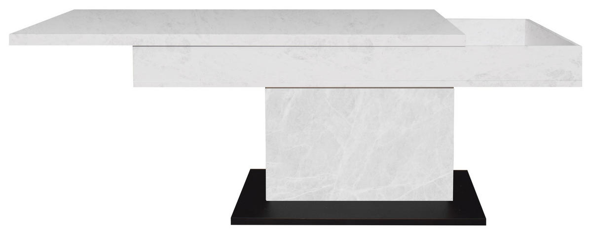 COUCHTISCH in Metall, Holzwerkstoff  - Schwarz/Weiß, Design, Holzwerkstoff/Metall (110/58-77/60cm) - MID.YOU