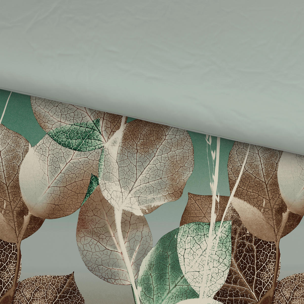 WENDEBETTWÄSCHE 2-teilig Satin, Flachgewebe 140/200 cm  - Dunkelgrün, Basics, Textil (140/200cm) - Esposa