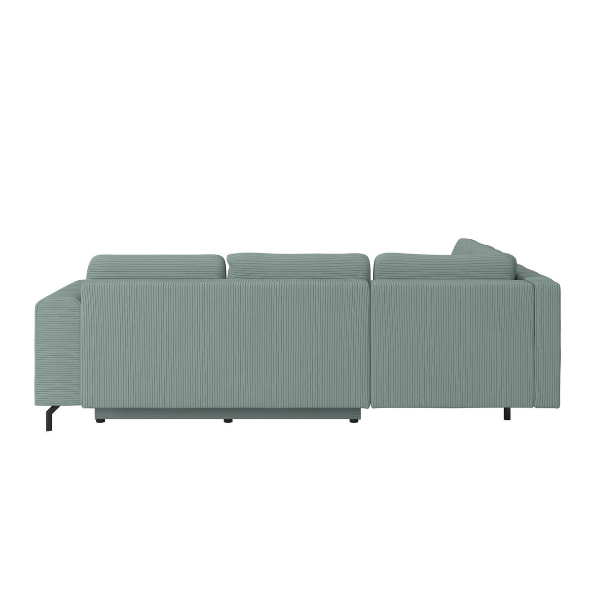 ECKSOFA Graugrün Cord Rückenkissen, Bettkasten  - Schwarz/Graugrün, MODERN, Textil/Metall (210/272cm) - P & B