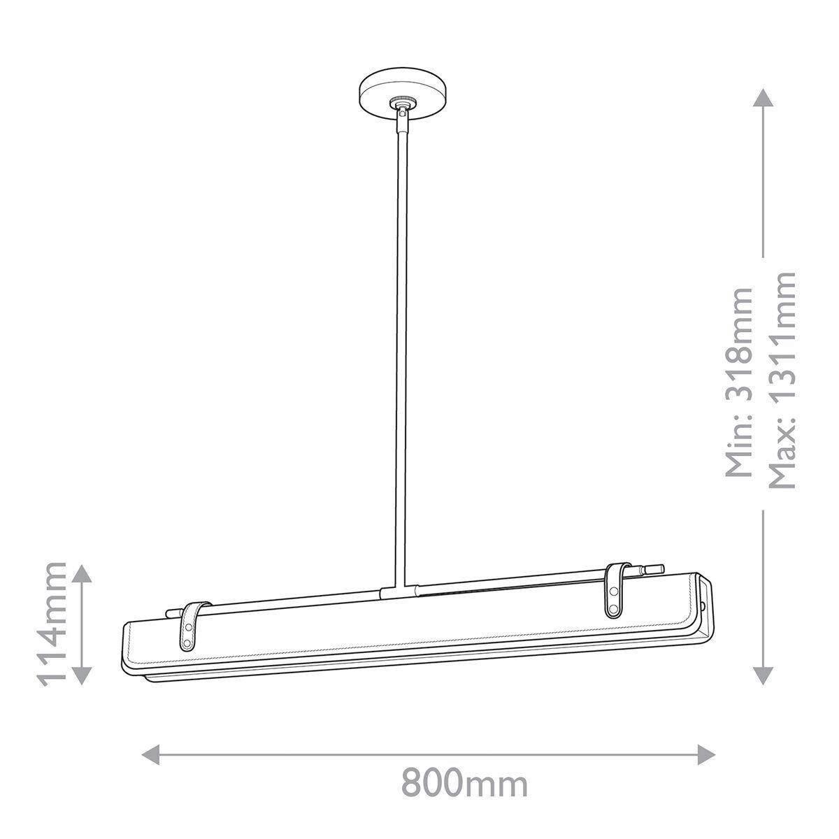 LED-HÄNGELEUCHTE 80/6,4/11,4 cm    - Teakfarben, Natur, Holz/Kunststoff (80/6,4/11,4cm) - Elstead Lighting