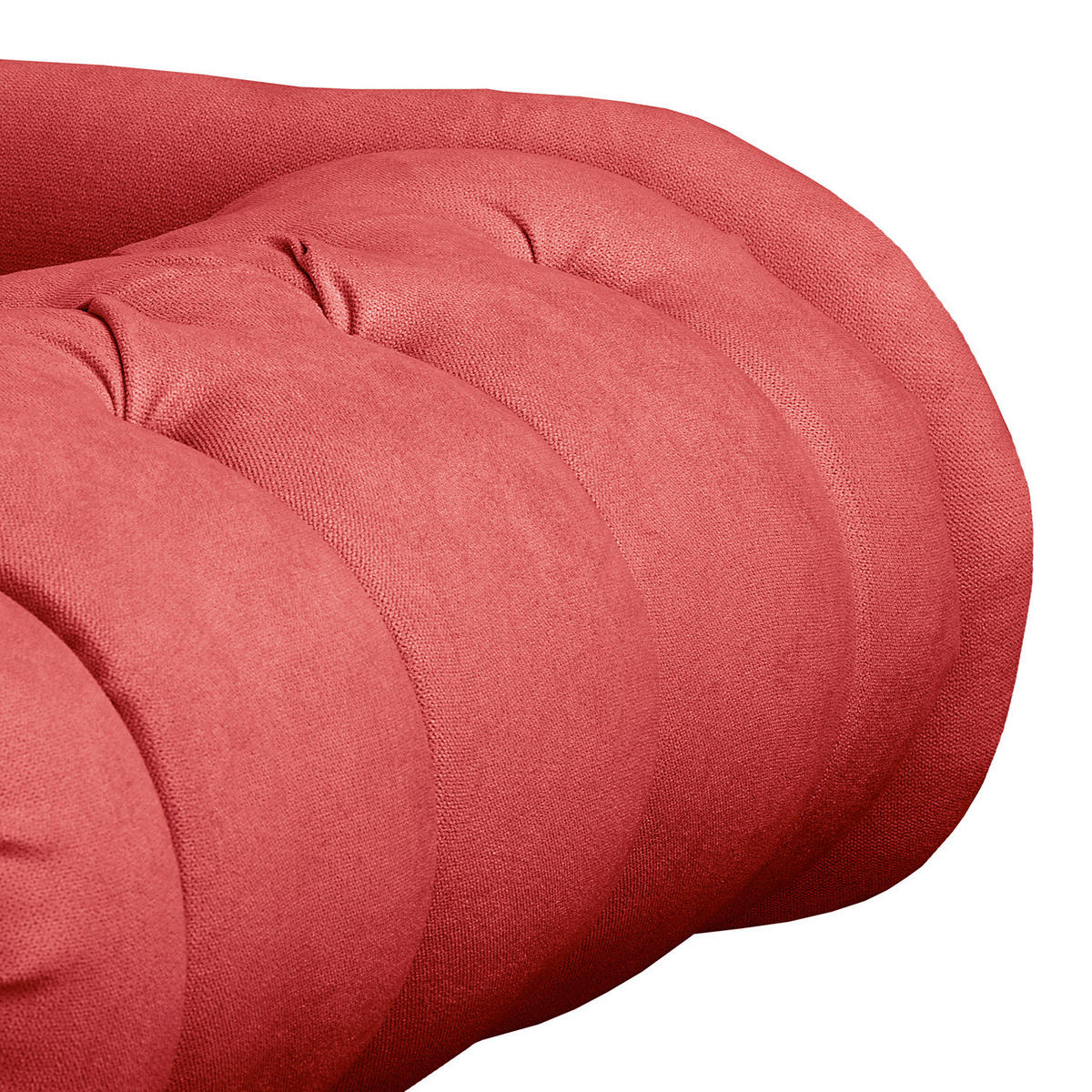 RÉCAMIERE Pako in Mikrofaser Rot  - Rot/Braun, Design, Holz/Textil (185/93/75cm) - Livetastic