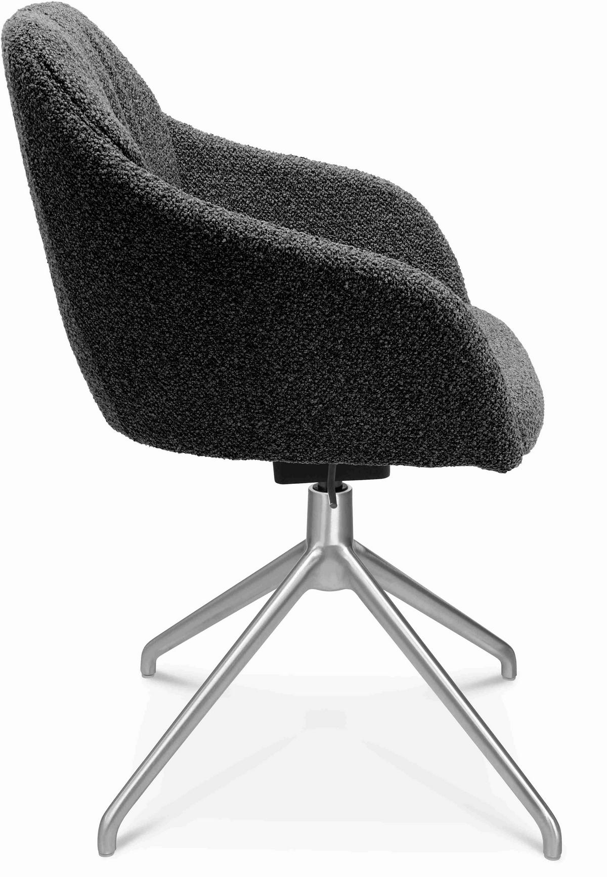 ARMLEHNSTUHL  in Aluminium Flachgewebe  - Alufarben/Grau, Design, Textil/Metall (58/81,5-84,5/60cm) - Johann Jakob