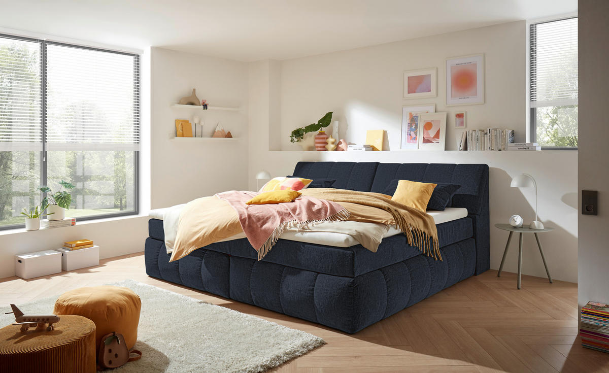 BOXSPRINGBETT 240/200 cm  in Schwarz  - Schwarz, MODERN, Holzwerkstoff/Kunststoff (240/200cm) - MID.YOU