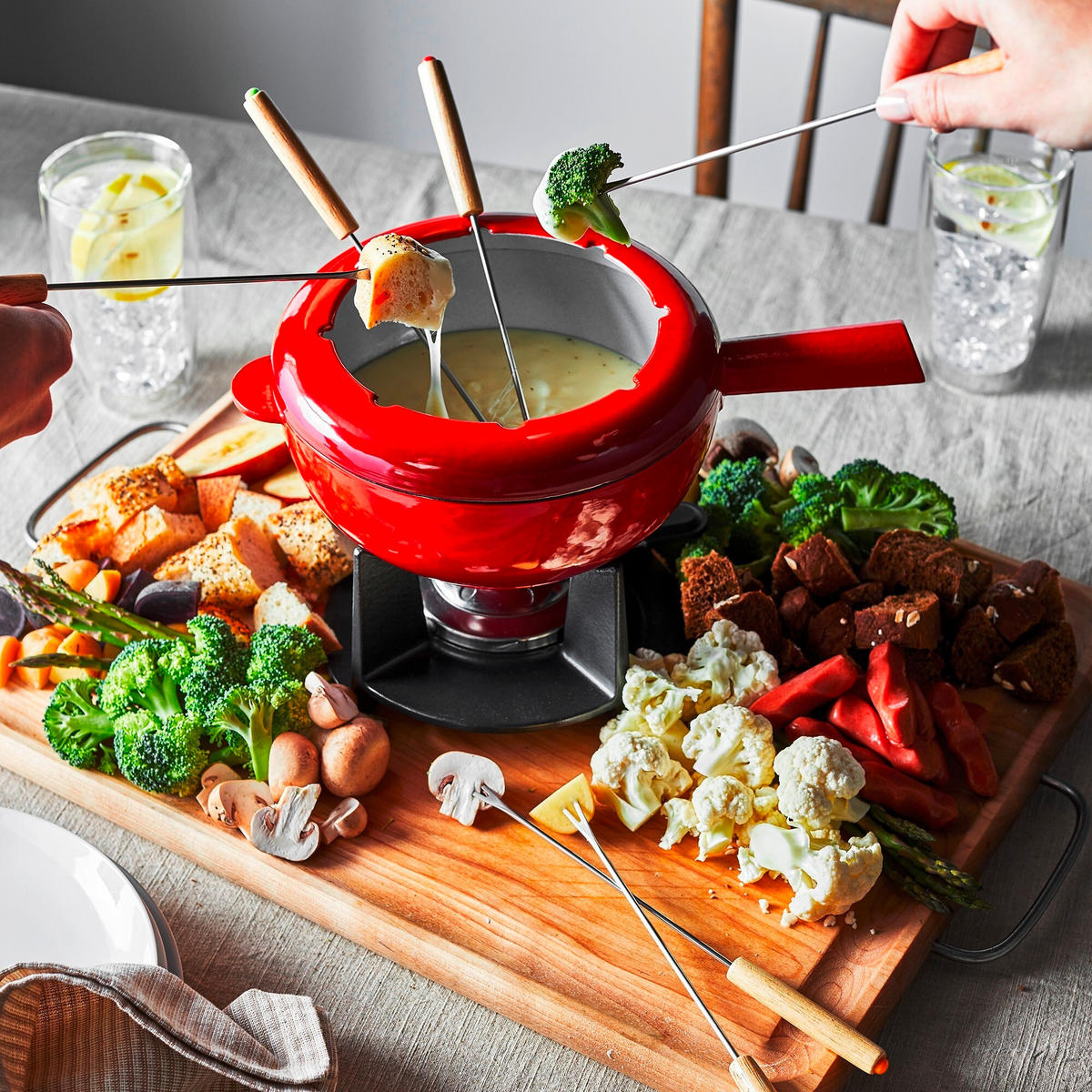 SET ZA FONDUE  - crvena, Basics, metal (42/22/12cm)