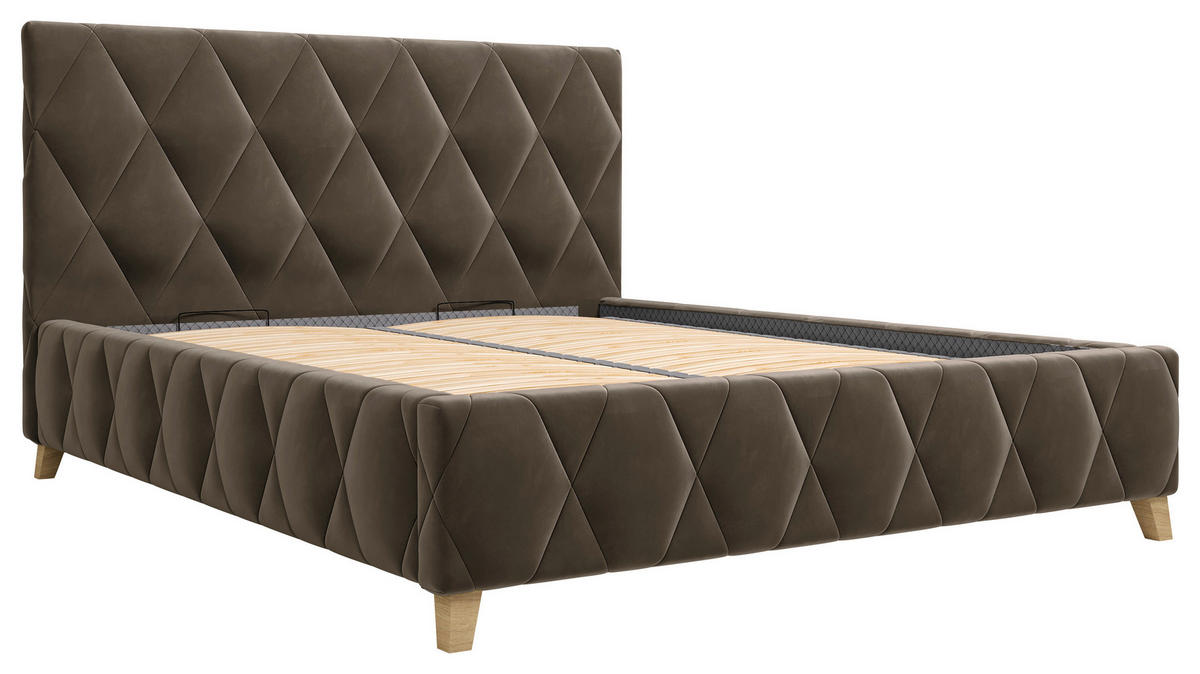 STOPPAD SÄNG 120/200 cm  i lerfärgad  - lerfärgad, Modern, metall/trämaterial (120/200cm) - MID.YOU