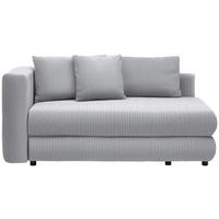 RÉCAMIERE Hellgrau Cord  - Hellgrau/Schwarz, Design, Kunststoff/Textil (171/71-88/93cm) - Cantus
