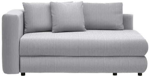 RÉCAMIERE in Cord Hellgrau  - Hellgrau/Schwarz, Design, Kunststoff/Textil (171/71-88/93cm) - Cantus