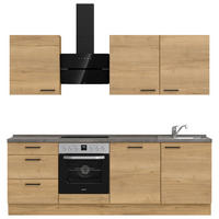 KÜCHENBLOCK 240 cm   in Eichefarben, Schieferfarben  - Schieferfarben/Eichefarben, MODERN, Holzwerkstoff/Metall (240cm) - Nobilia