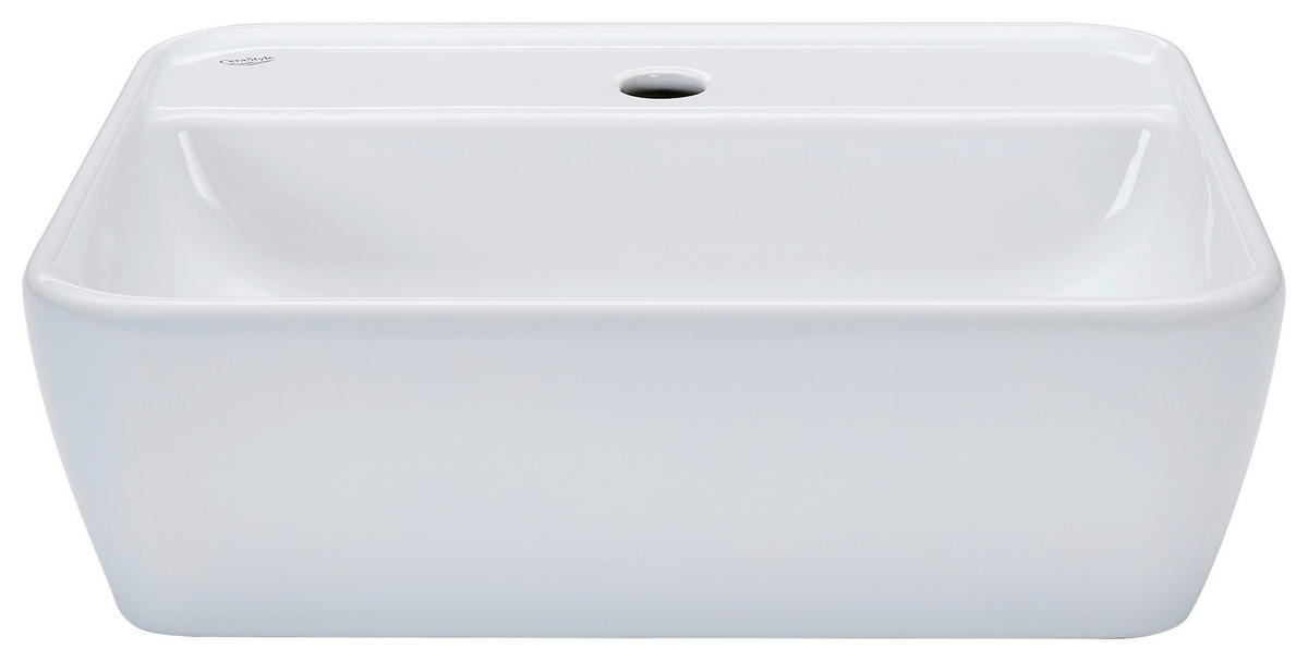 WASCHBECKEN  - Weiss Hochglanz, Modern, Keramik (50/12/36cm) - Welnova