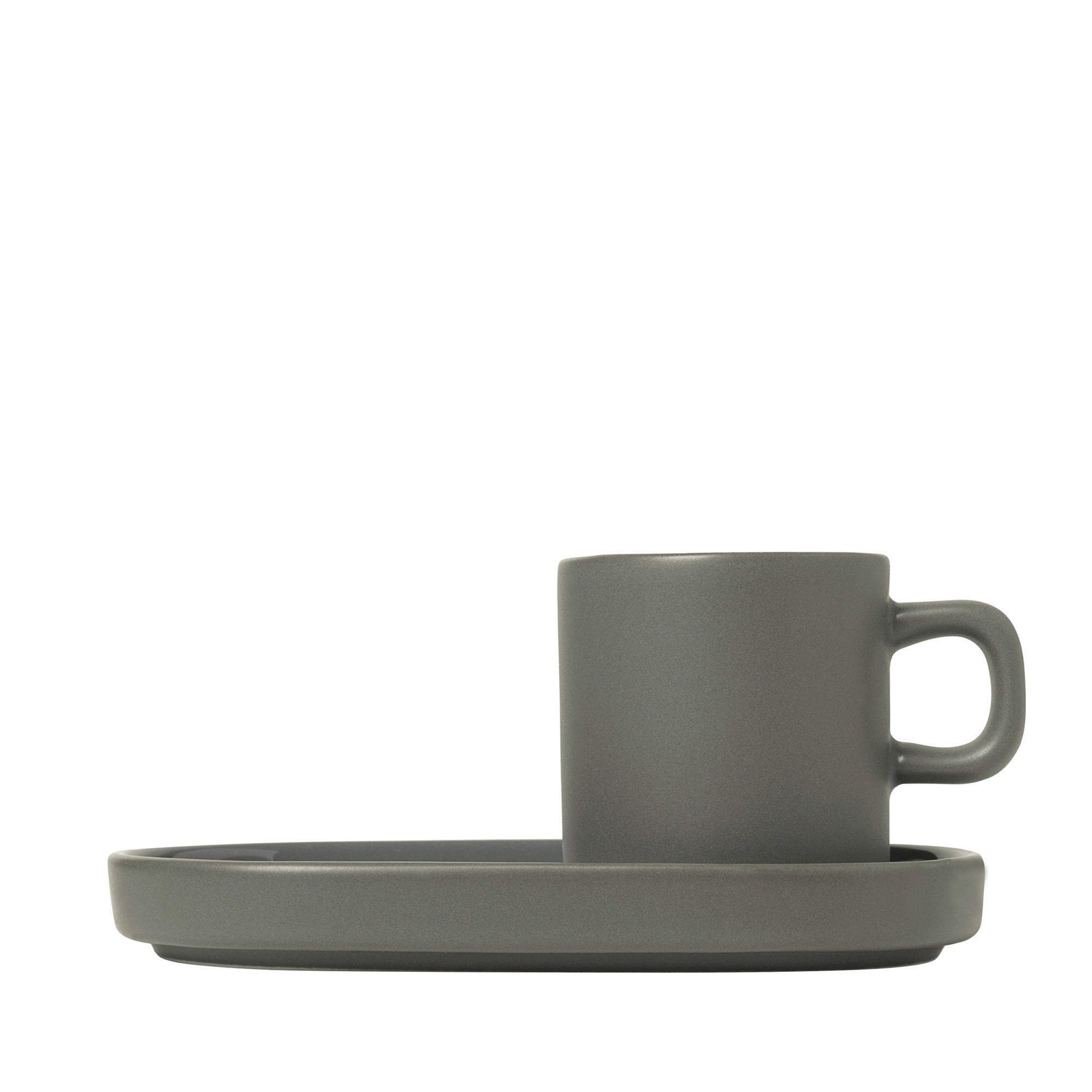 TASSENSET 4-teilig Keramik Dunkelgrau - Dunkelgrau, Design, Keramik (50ml) - Blomus