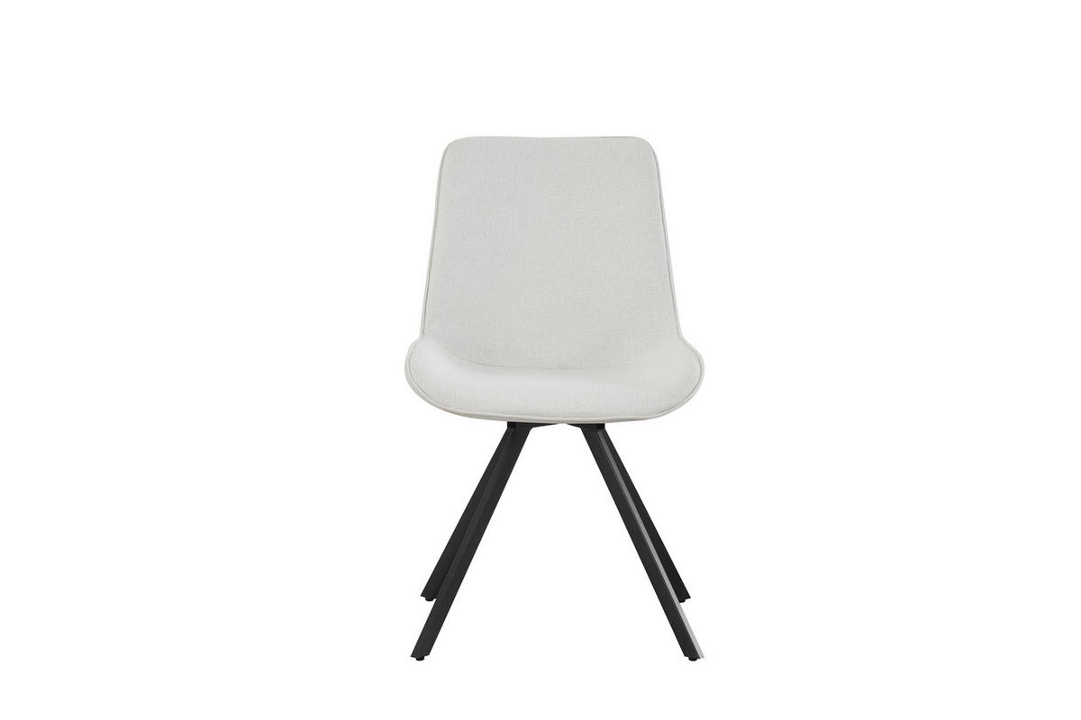 STUHL-SET 2 Stück  in Webstoff  - Creme/Schwarz, MODERN, Textil/Metall (52/85/61cm) - MID.YOU