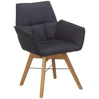 ARMLEHNSTUHL  in Flachgewebe  - Eichefarben/Schwarz, Design, Holz/Textil (61/87/63cm) - Waldwelt