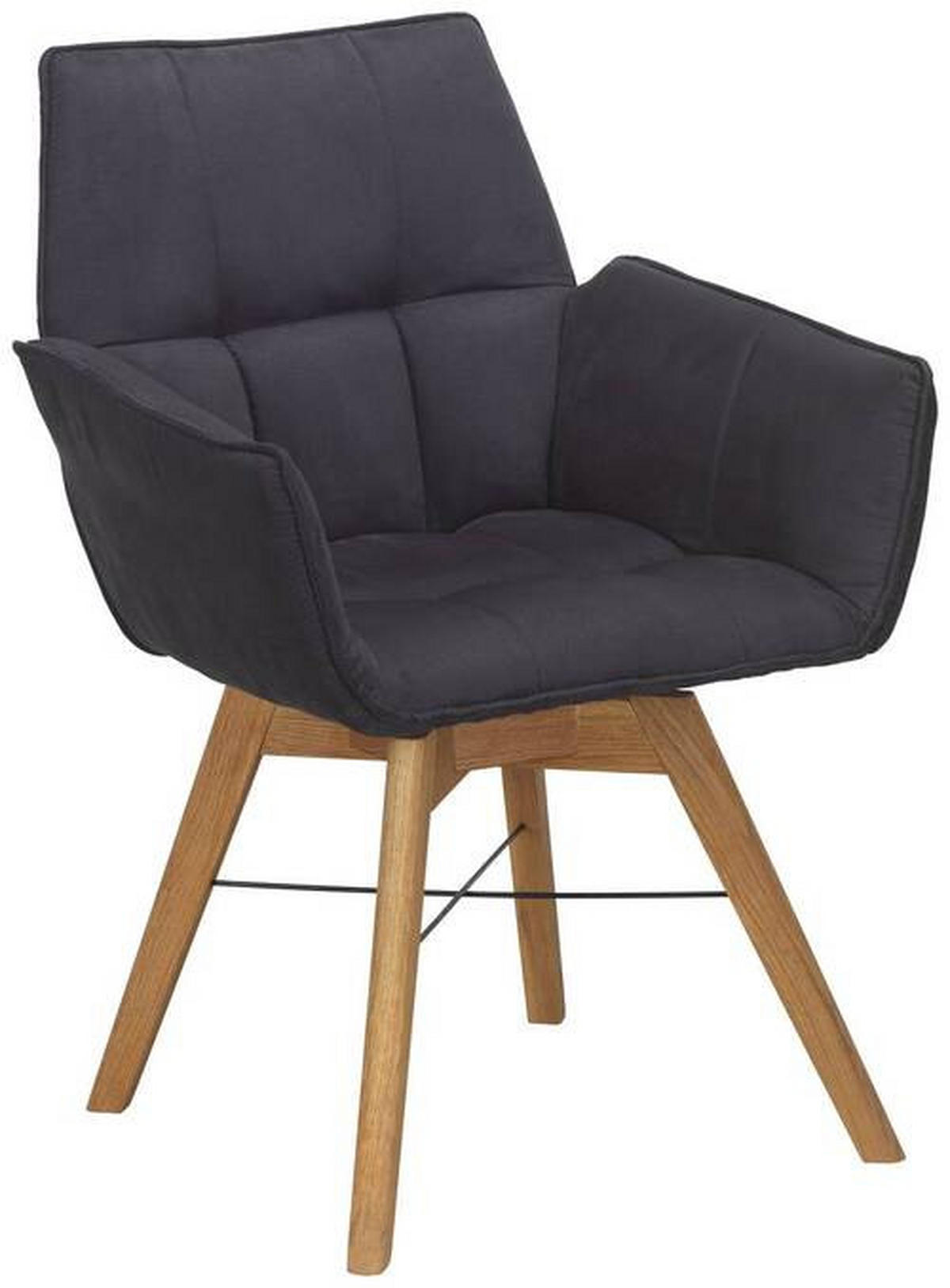 ARMLEHNSTUHL  in Flachgewebe  - Eichefarben/Schwarz, Design, Holz/Textil (61/87/63cm) - Waldwelt
