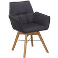 ARMLEHNSTUHL in Holz, Textil Schwarz, Eichefarben  - Eichefarben/Schwarz, Design, Holz/Textil (61/87/63cm) - Waldwelt