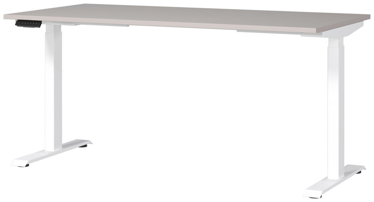 PÍSACÍ STÔL, biela, kašmírová, 160/80/72-118 cm - biela/kašmírová, Modern, kov/kompozitné drevo (160/80/72-118cm) - Novel