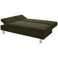 SCHLAFSOFA Flachgewebe Dunkelgrün  - Chromfarben/Dunkelgrün, Design, Holz/Textil (205/77-93/99cm) - Novel