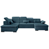 WOHNLANDSCHAFT Dunkelblau Chenille  - Dunkelblau/Grau, KONVENTIONELL, Kunststoff/Textil (188/340/240cm) - Carryhome