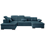 WOHNLANDSCHAFT  in Chenille Dunkelblau  - Dunkelblau/Grau, KONVENTIONELL, Kunststoff/Textil (188/340/240cm) - Carryhome