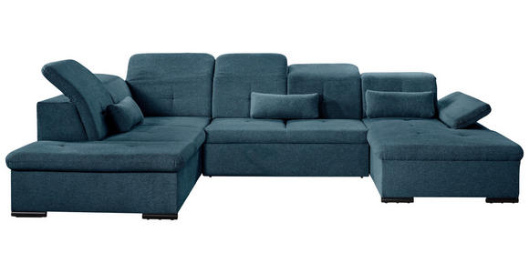 WOHNLANDSCHAFT  in Chenille Dunkelblau  - Dunkelblau/Grau, KONVENTIONELL, Kunststoff/Textil (188/340/240cm) - Carryhome