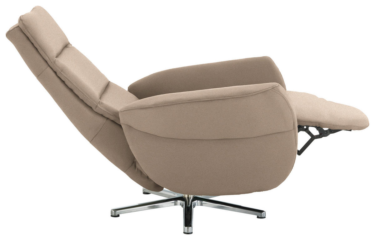 RELAXSESSEL in Textil Beige  - Chromfarben/Beige, Design, Textil/Metall (78/113/83cm) - Beldomo Speed