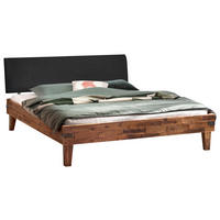 BETT 90/200 cm  in Braun, Schwarz, Akaziefarben  - Schwarz/Braun, Design, Holz (90/200cm) - Hasena