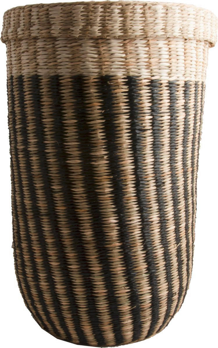KOŠARA  35/35/55 cm       - bež/crna, Basics, prirodni materijali (35/35/55cm)