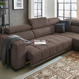 ECKSOFA in Mikrofaser Hellbraun  301/207 cm  - Hellbraun/Schwarz, Design, Textil/Metall (301/207cm) - Xora