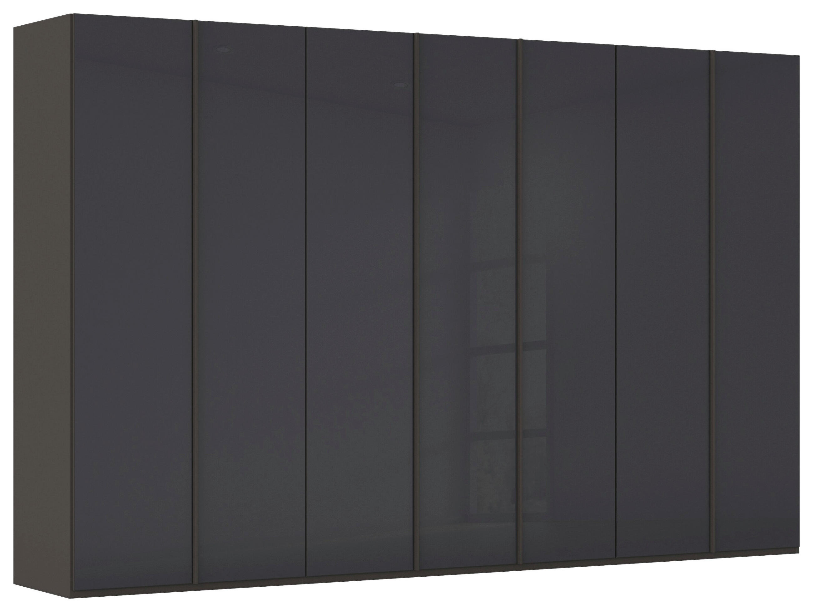 DREHTÜRENSCHRANK 350/223/61 cm,  in Graphitfarben, 7  - Graphitfarben, Basics, Glas/Holzwerkstoff (350/223/61cm) - Novel