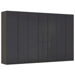 DREHTÜRENSCHRANK 350/223/60 cm,  in Graphitfarben, 7-türig  - Graphitfarben, Basics, Glas/Holzwerkstoff (350/223/60cm) - Novel