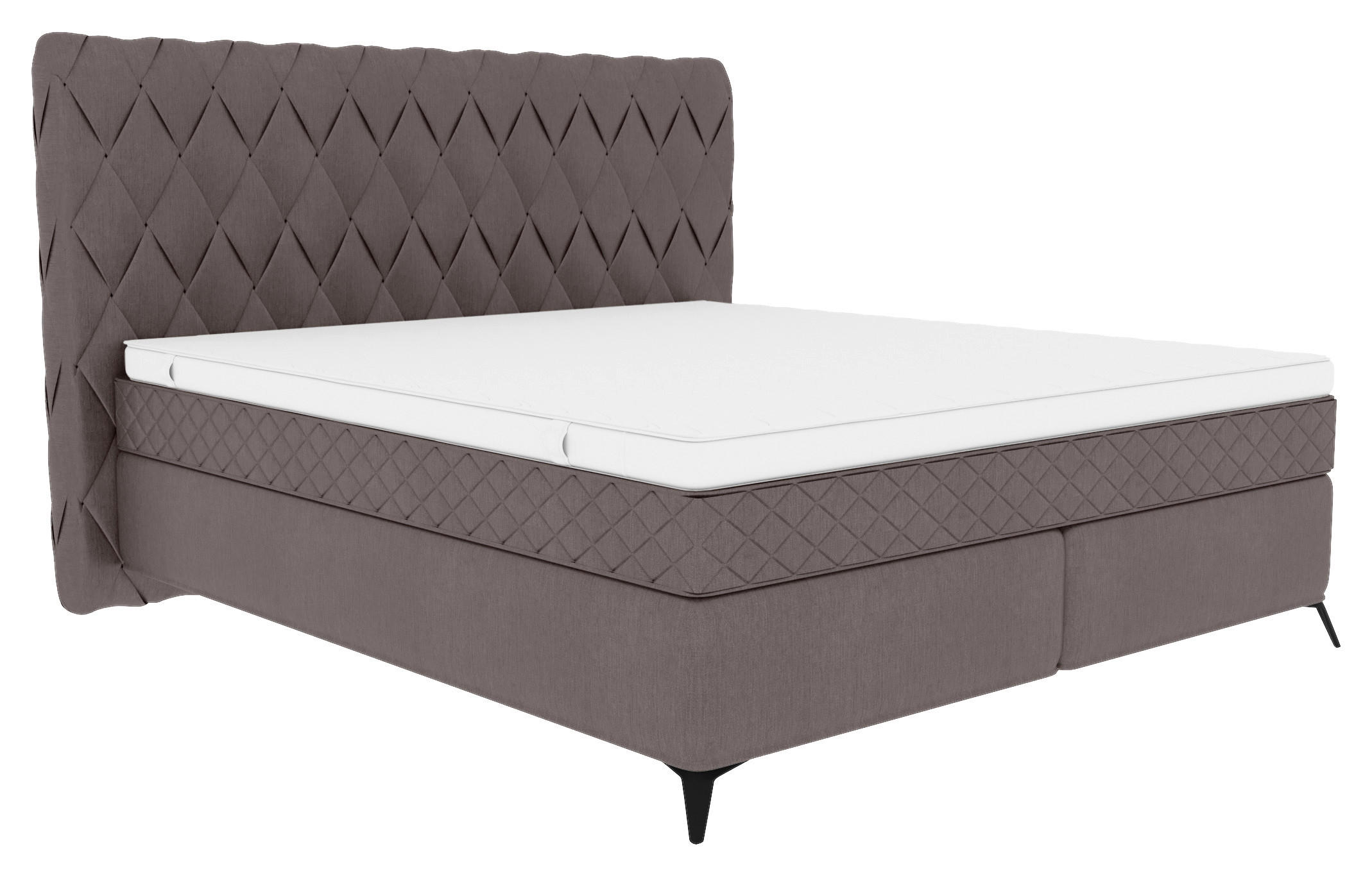 BOXSPRINGBETT 180/200 cm  in Anthrazit  - Anthrazit/Schwarz, Design, Textil/Metall (180/200cm) - Boxxx