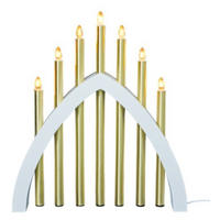 ADVENTSLJUSSTAKE  - vit/mässingsfärgad, Klassisk, trä/plast (8/48,5/32cm) - Best Price