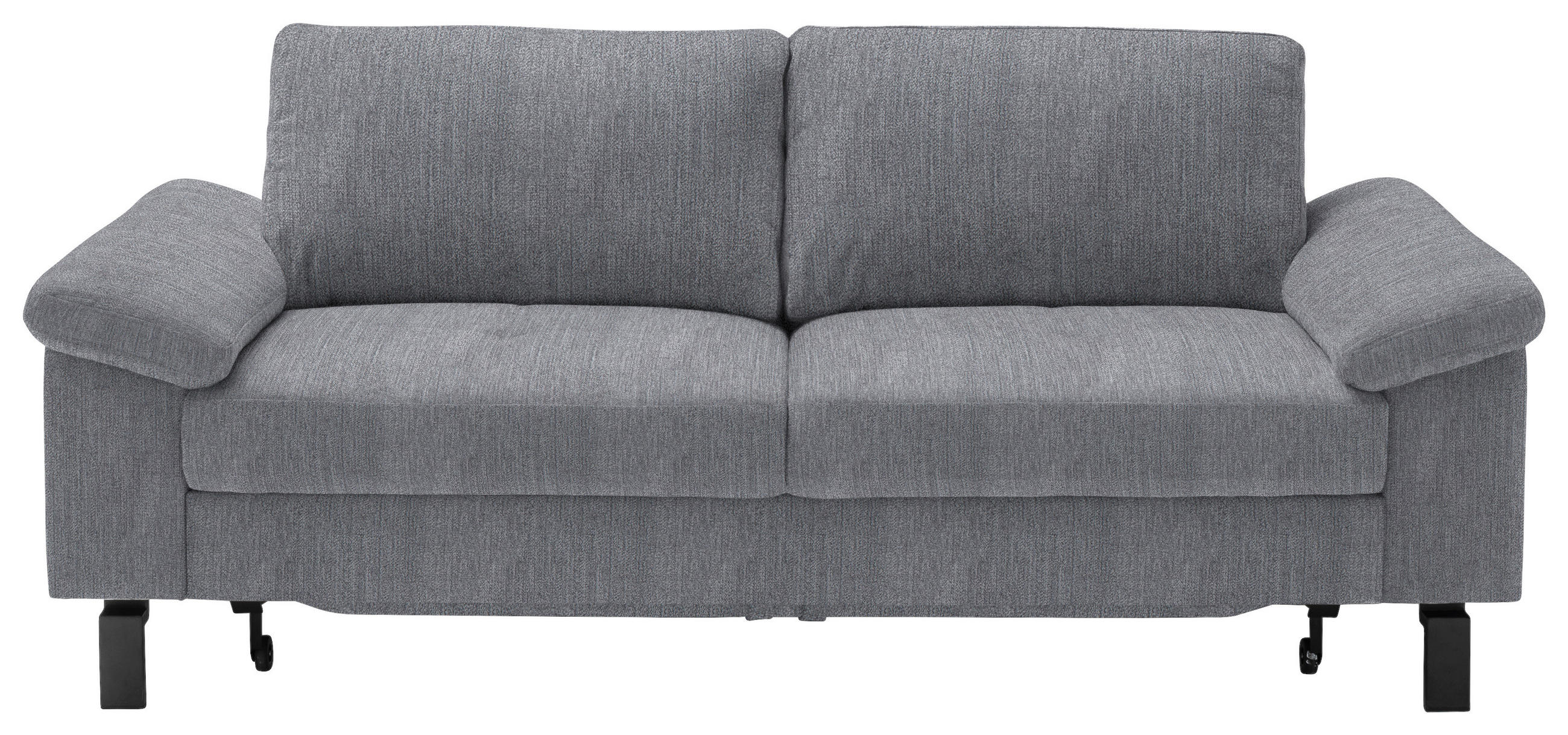 2,5-SITZER in Velours Grau  - Schwarz/Grau, Design, Textil/Metall (206/86/97cm) - Pure Home Lifestyle