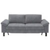 2,5-SITZER in Velours Grau  - Schwarz/Grau, Design, Textil/Metall (206/86/97cm) - Pure Home Lifestyle