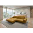ECKSOFA inkl.Funktionen Senfgelb Chenille  - Senfgelb/Schwarz, MODERN, Textil/Metall (195/300cm) - Xora