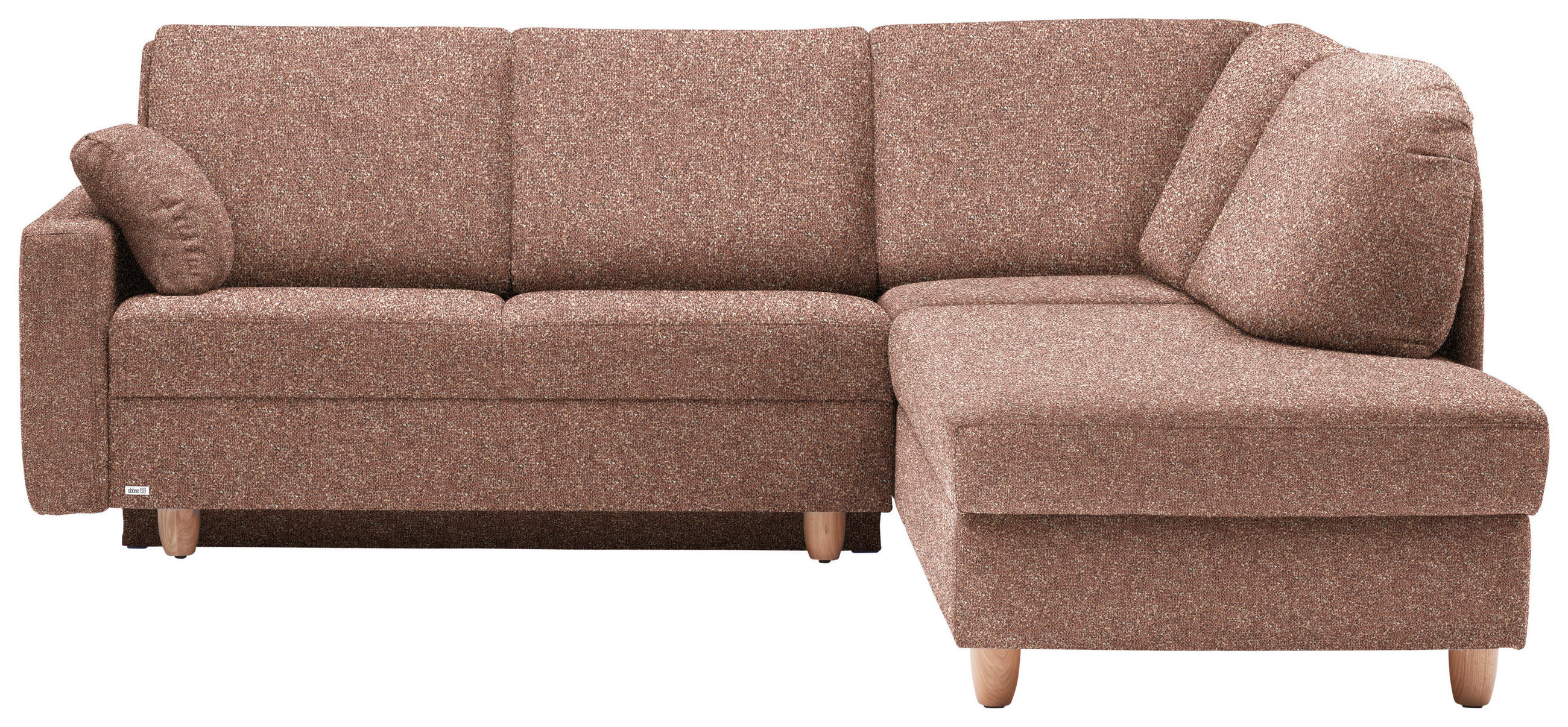 ECKSOFA  in Mikrovelours Terracotta  227/208 cm  - Eichefarben/Rot, KONVENTIONELL, Holz/Textil (227/208cm) - Sedda