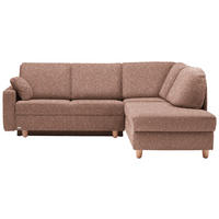 ECKSOFA  in Mikrovelours Terracotta  227/208 cm  - Eichefarben/Rot, KONVENTIONELL, Holz/Textil (227/208cm) - Sedda