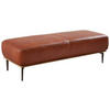 HOCKER in Holz, Leder Cognac  - Cognac/Bronzefarben, Design, Leder/Holz (151/44/61cm) - Valnatura