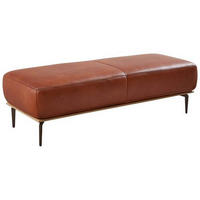 HOCKER in Holz, Leder Cognac  - Cognac/Bronzefarben, Design, Leder/Holz (151/44/61cm) - Valnatura
