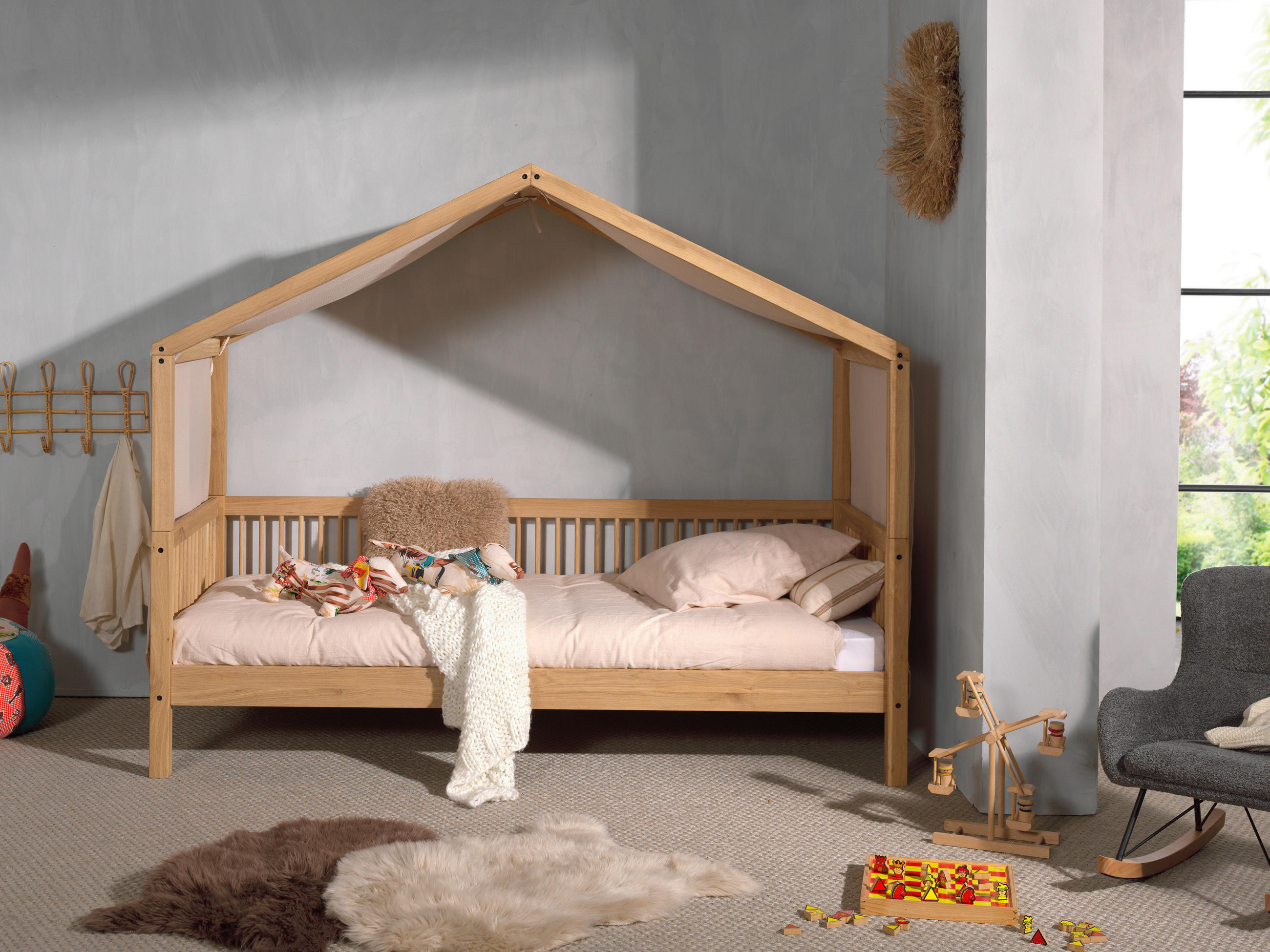 HAUSBETT Vorhang, Rollrost 90/200 cm - Eichefarben/Naturfarben, MODERN, Holz (90/200cm) - MID.YOU