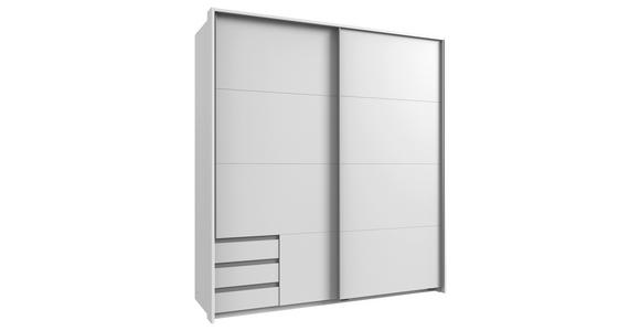 SCHWEBETÜRENSCHRANK  in Weiß  - Alufarben/Weiß, Design, Holzwerkstoff/Metall (179/198/64cm) - Carryhome