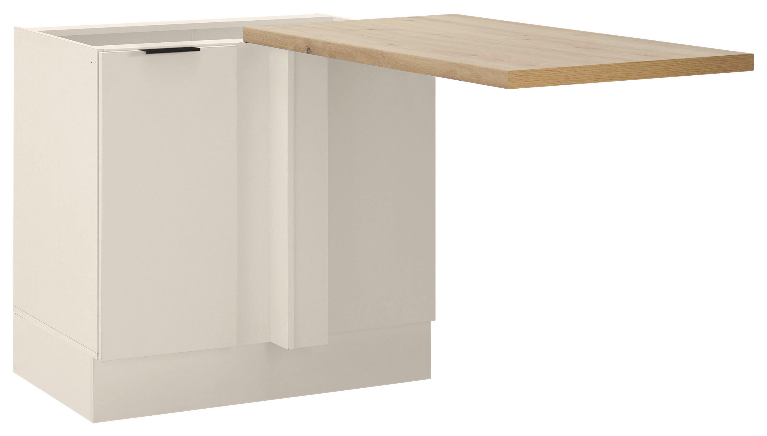 ECKUNTERSCHRANK 105/90/60 cm - Kaschmir/Schwarz, Basics, Holzwerkstoff/Metall (105/90/60cm) - Carryhome