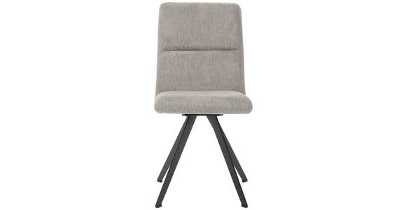 STUHL Webstoff Schwarz, Hellgrau - Hellgrau/Schwarz, Design, Textil/Metall (46/91/61cm) - Novel